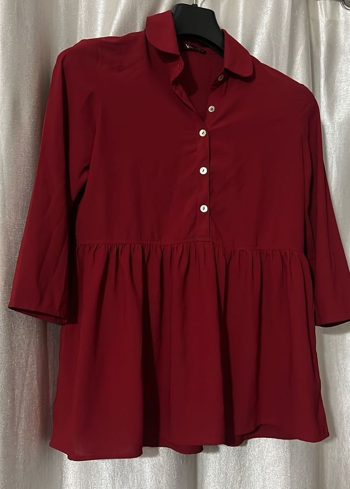 Red Peplum Top