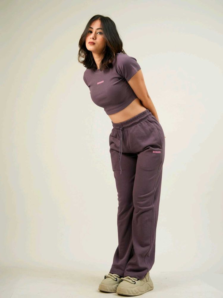 Burger bae Crop Top &amp; Pants Set