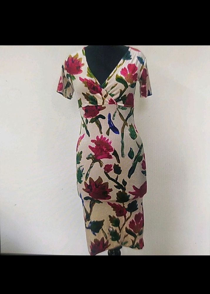 Zara velvet floral bodycon dress