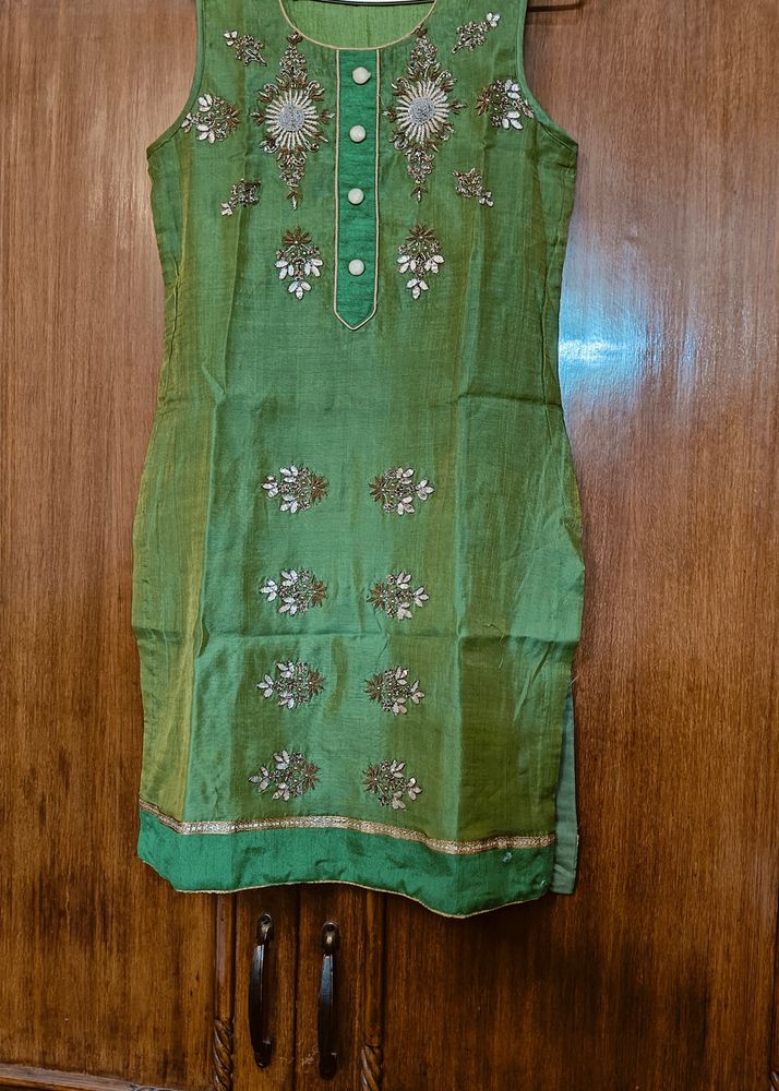 Green Zardozi Suit Set