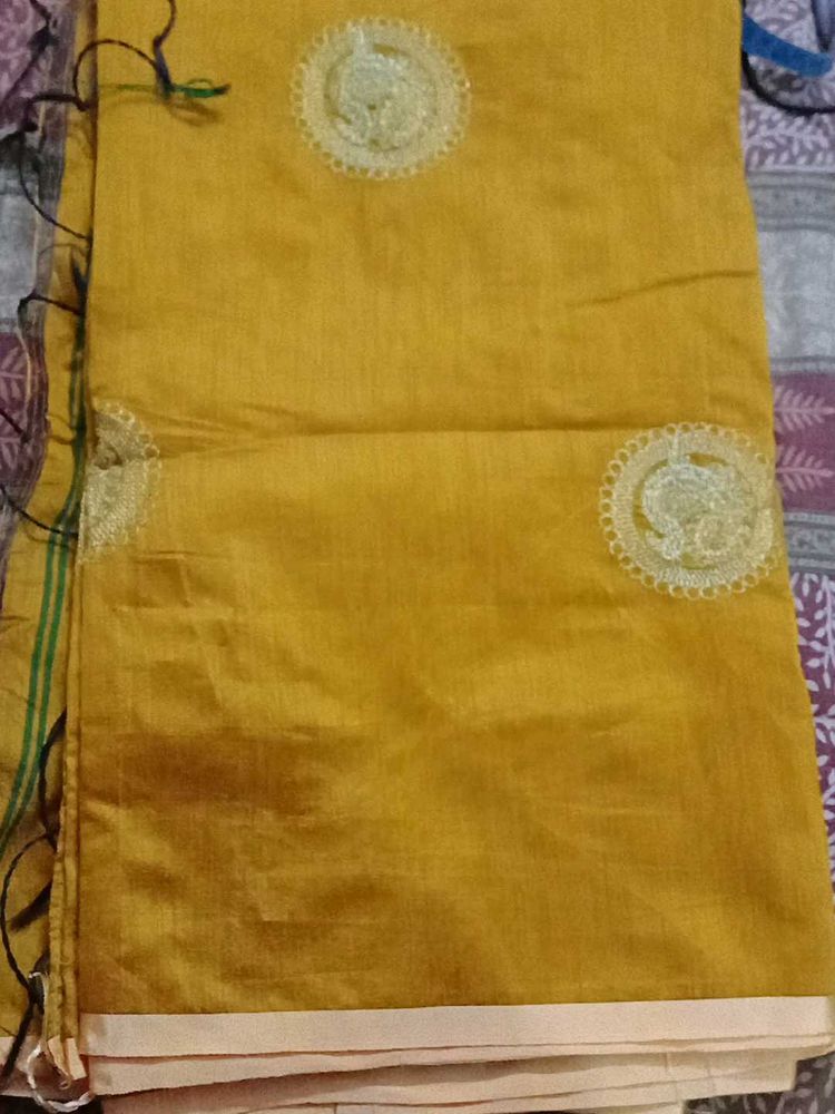 Elegant Yellow handloom Saree