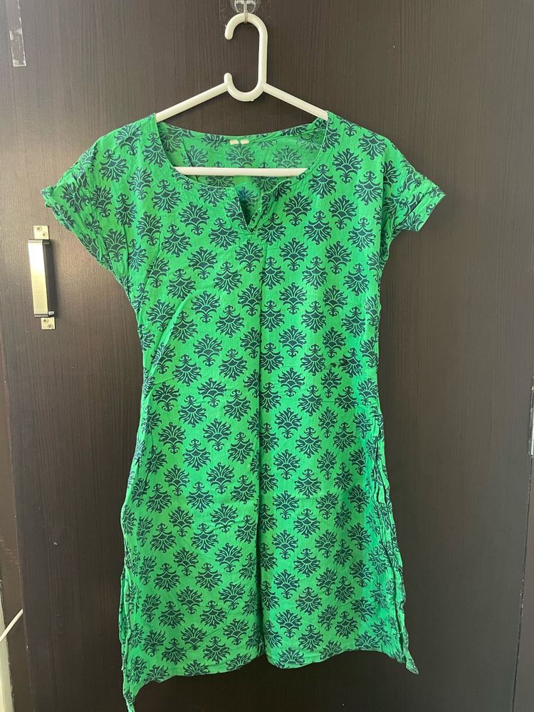 Green Printed Kurti