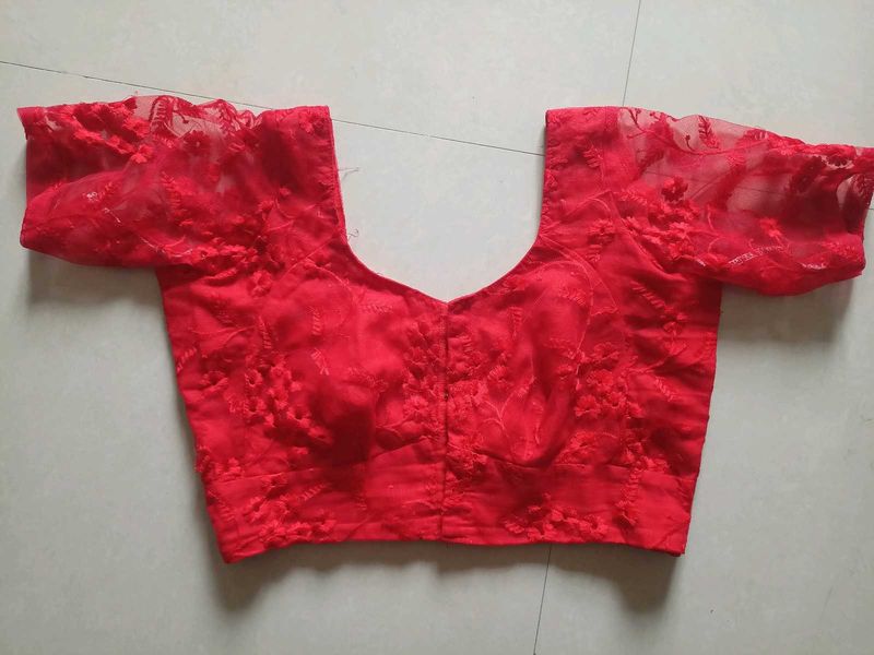 Red Embroidered Blouse