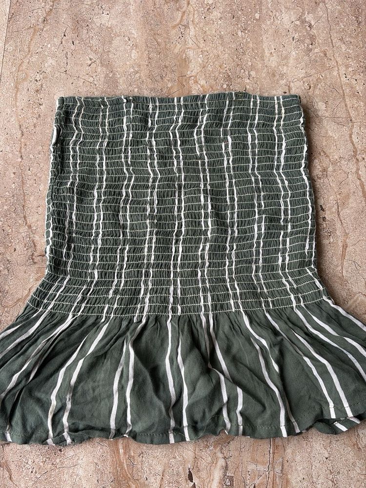 Green Striped Skirt