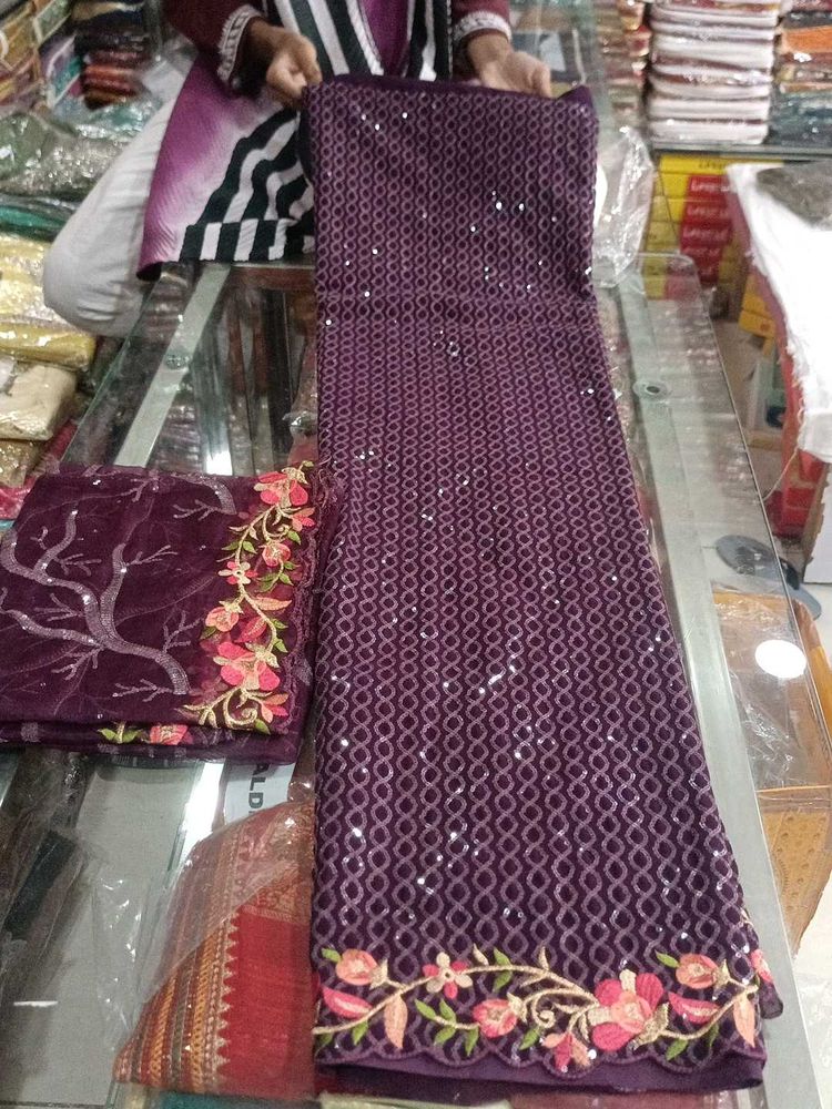 Elegant Embroidered Salwar Kameez Fabric