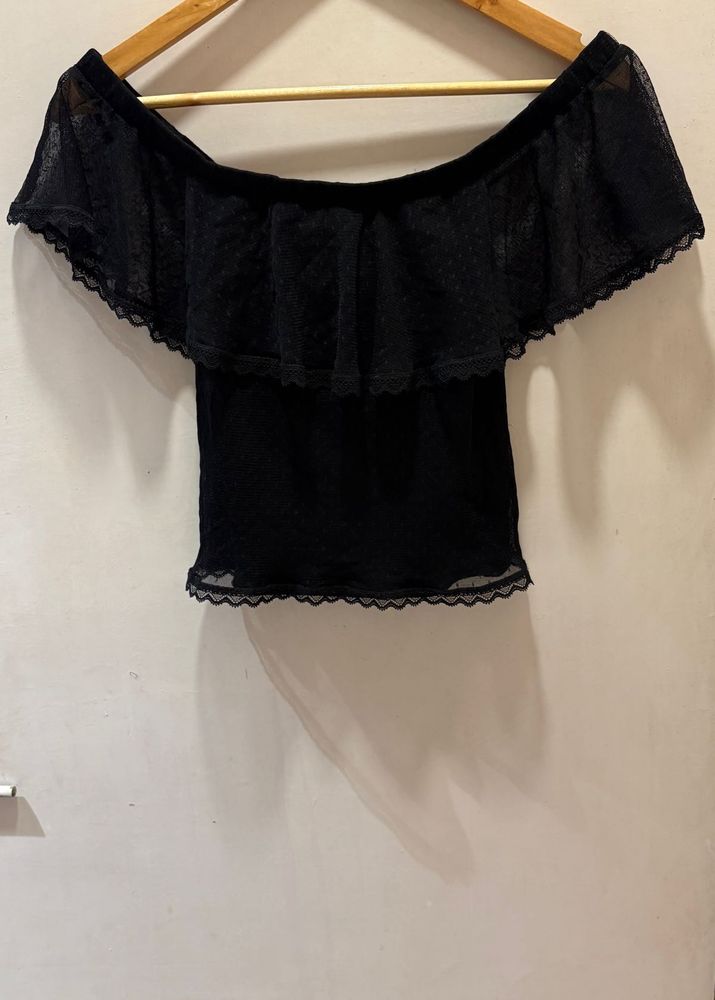 H&amp;M Beautiful Black Lace  Top
