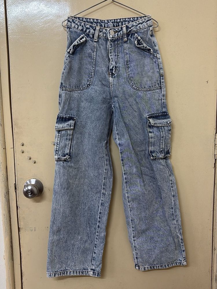 Cargo Straight Leg Jeans