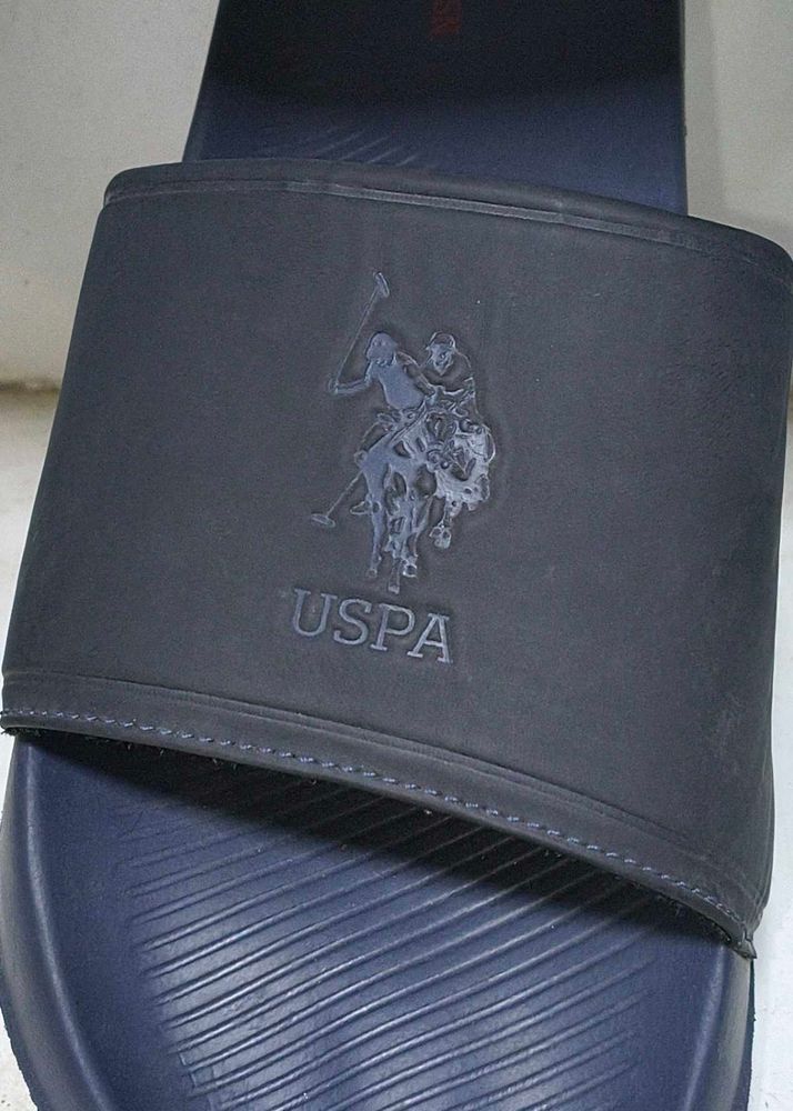 US POLO ASSN Mens Navy Blue Flip Flop Sliders