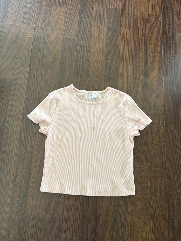 Cute Pink Ribbed Tee