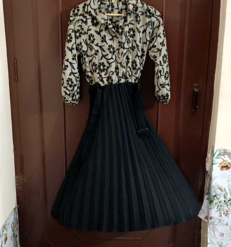 Grey And Black Dress