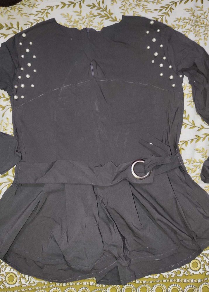 Elegant Grey Party Top