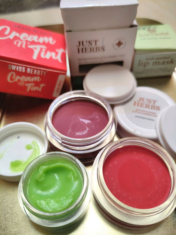 Combo 🥰🥰 Lip Tints And Lipmask Swiss Beauty, Just Herb