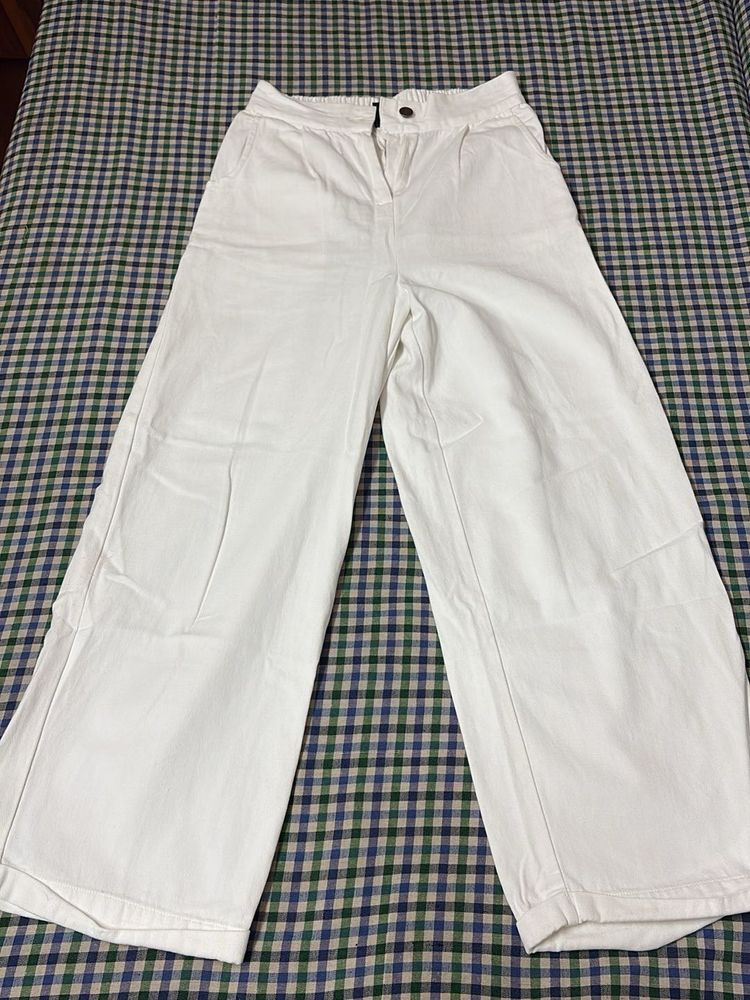 White Wide Leg Pants