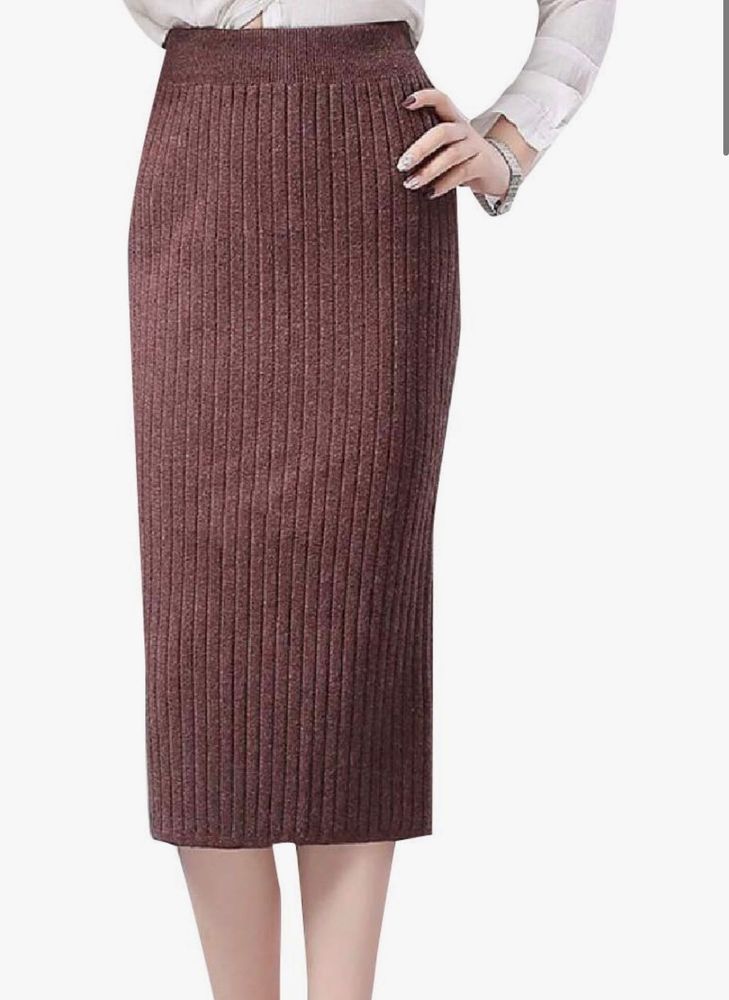 A Line Skirt With Side Cut