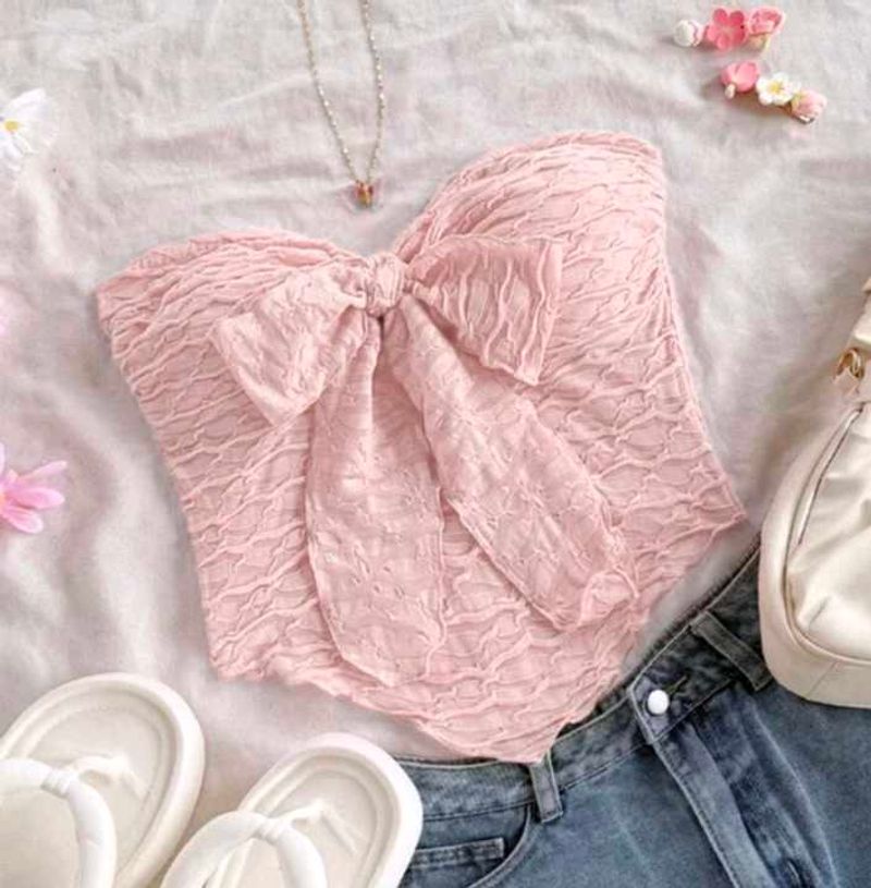 Baby Pink Colour T Korean Tube Top