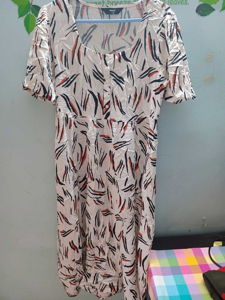 Abstract Print Midi Dress