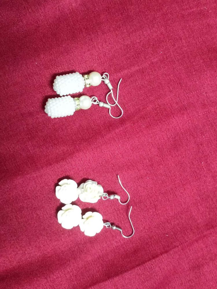 Cute White Earrings 😍