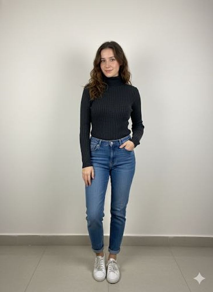 Stylish Black Turtleneck Top