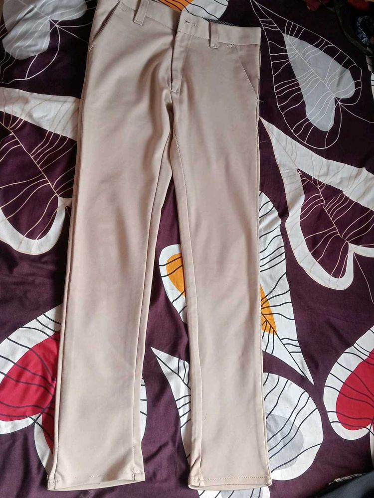 Beige Casual Pants