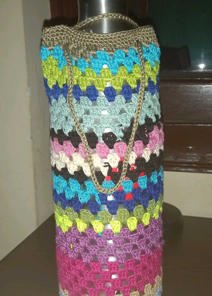 Colorful Crochet Water Bottle Holder