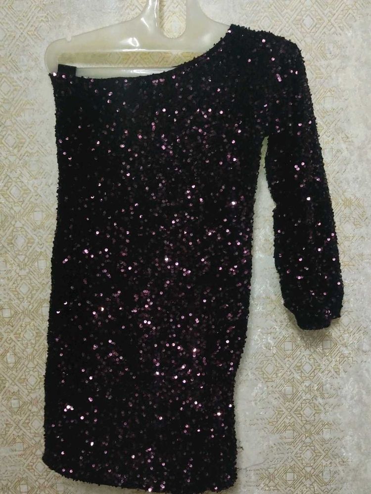 Sparkly One-Shoulder Party Dress