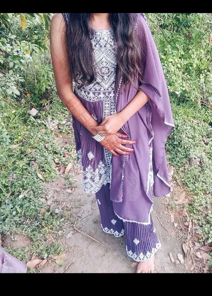 Purple Embellished Salwar Kameez