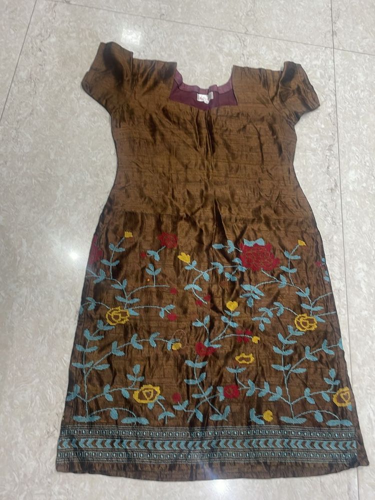 Embroidered Kurta With Plazo