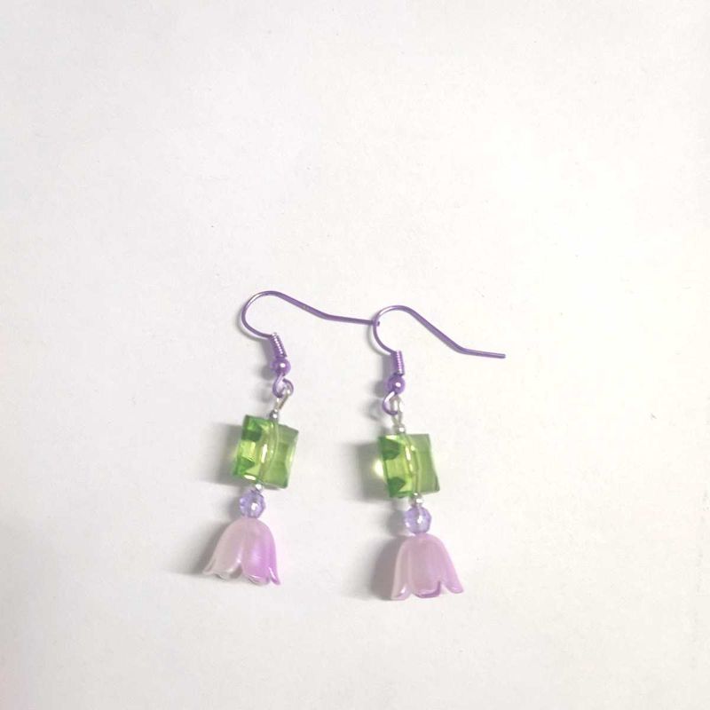 Flower Crystal Beads Earrings🌷🌿🪻