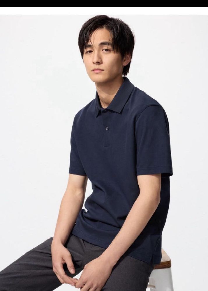 UNIQLO AlRism Cotton Pique Polo Shirt