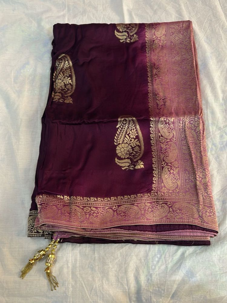 Elegant Purple Banarasi Silk Saree