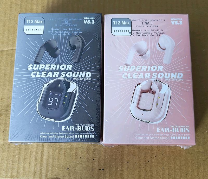 T12 Max Original Crystal Bluetooth Earbuds