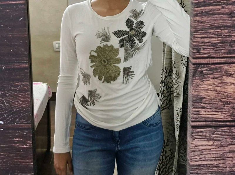 White Body Hugging Top