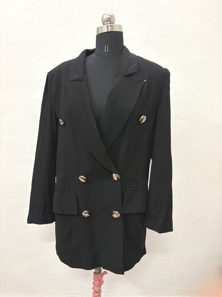 Black Blazer with Gold Buttons