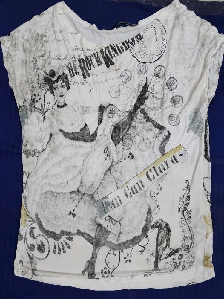 White Graphic Print T-Shirt