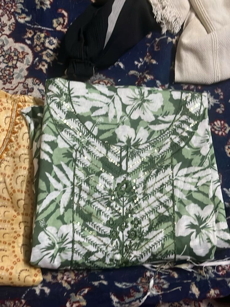 2combo Slub Floral Print Kurti