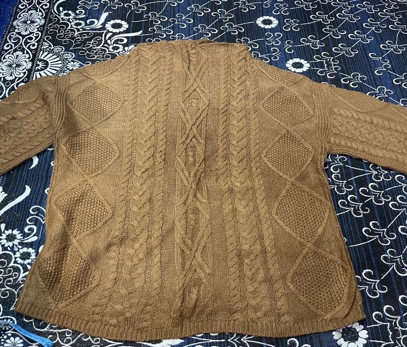 Cable Knit Brown Sweater