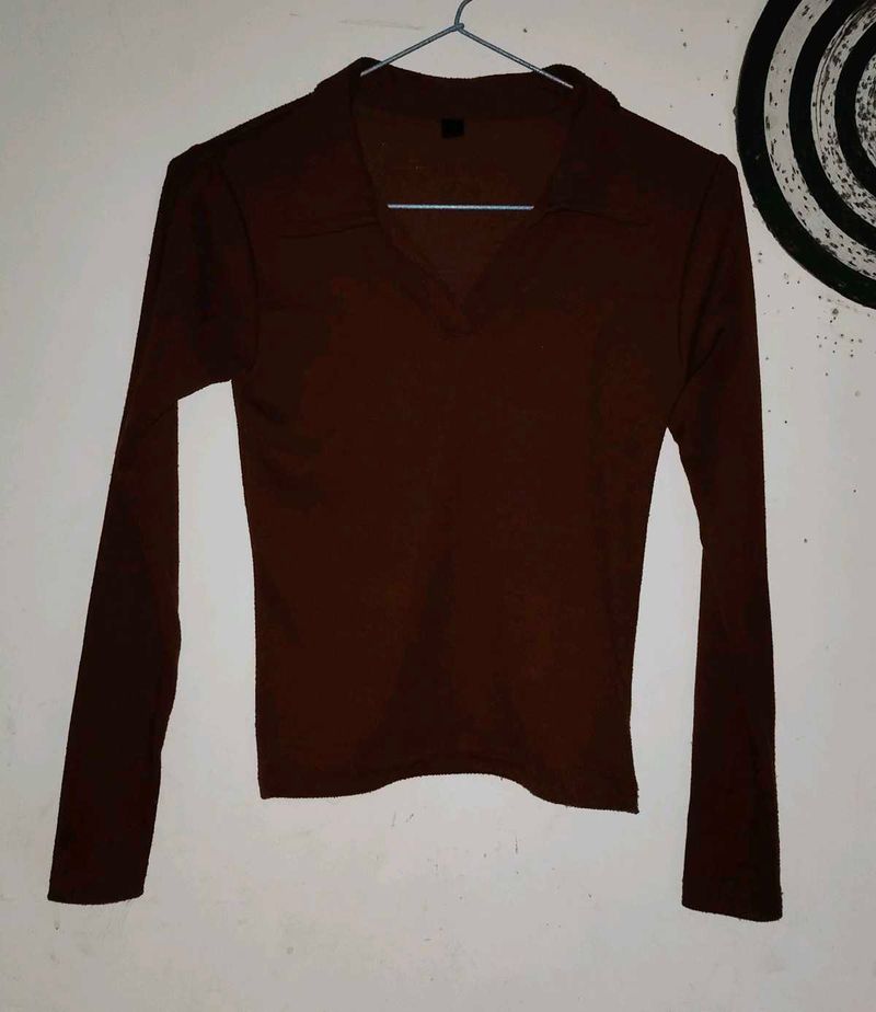 FULL SLEEVE BROWN TOP 🤎🤎