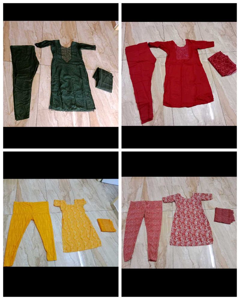 4 Churidhar Set With Long Dupatta