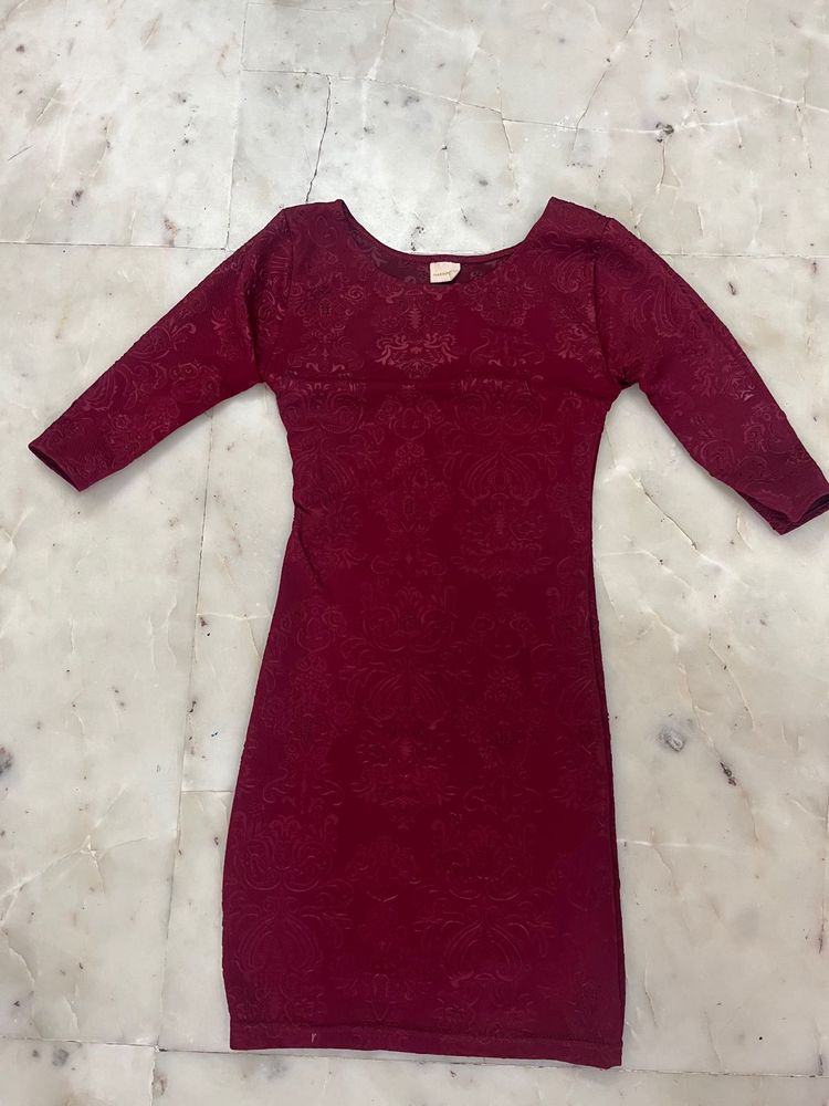 Bodycon Maroon Dress.