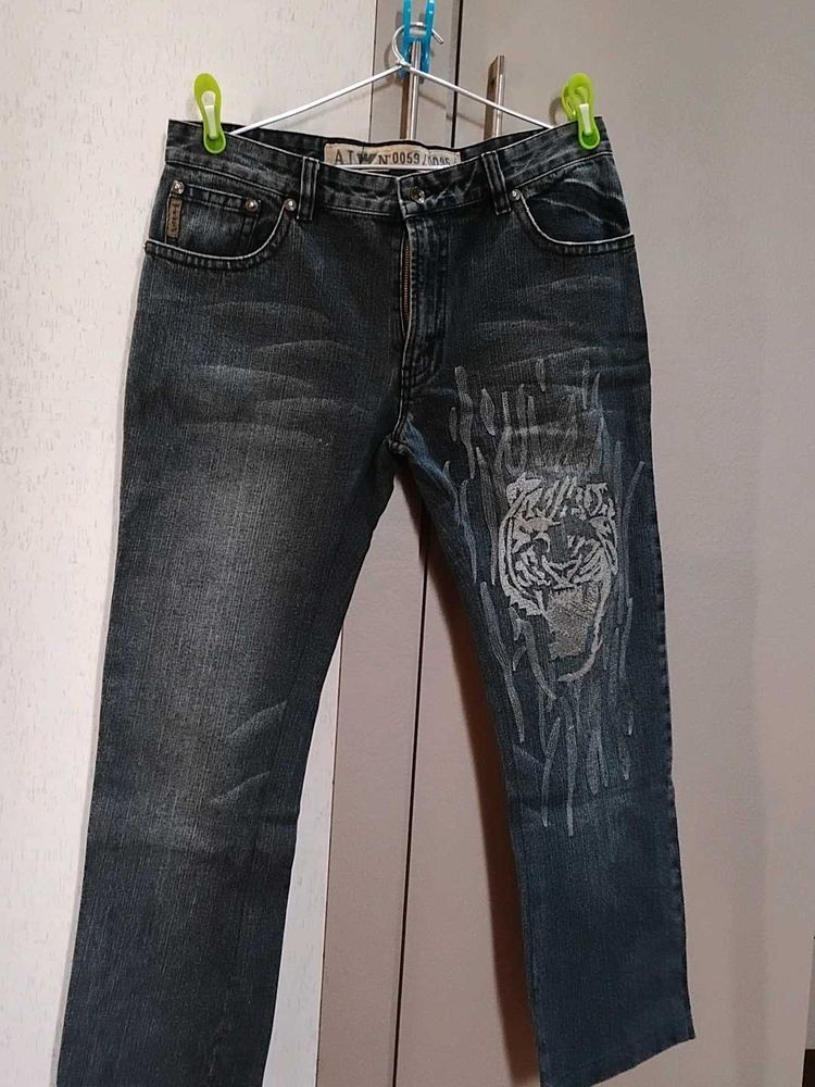 AJ Jeans with Tiger Graphic