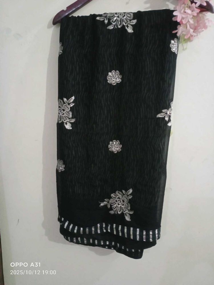 Elegant partywear Black Saree