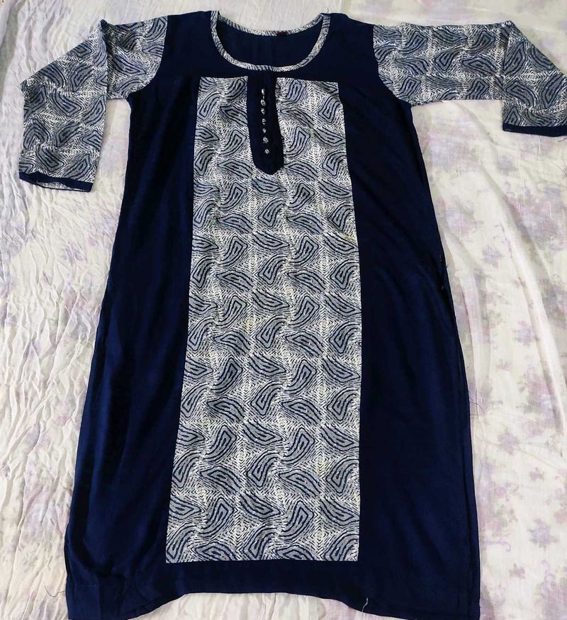 Elegant Blue Printed Kurta