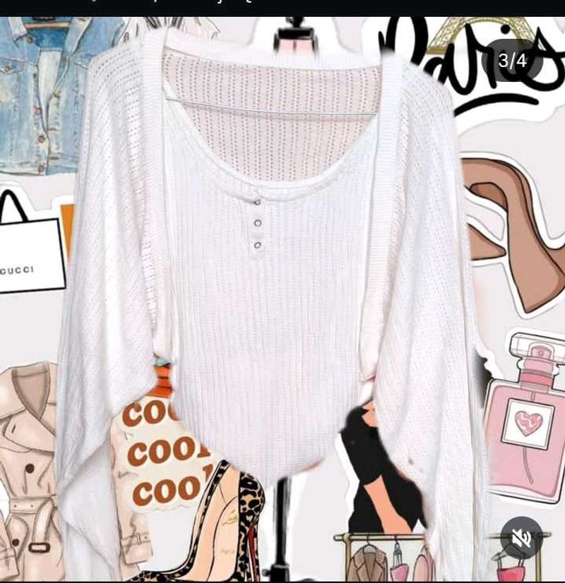 ✨White Knit Top with Bolero✨
