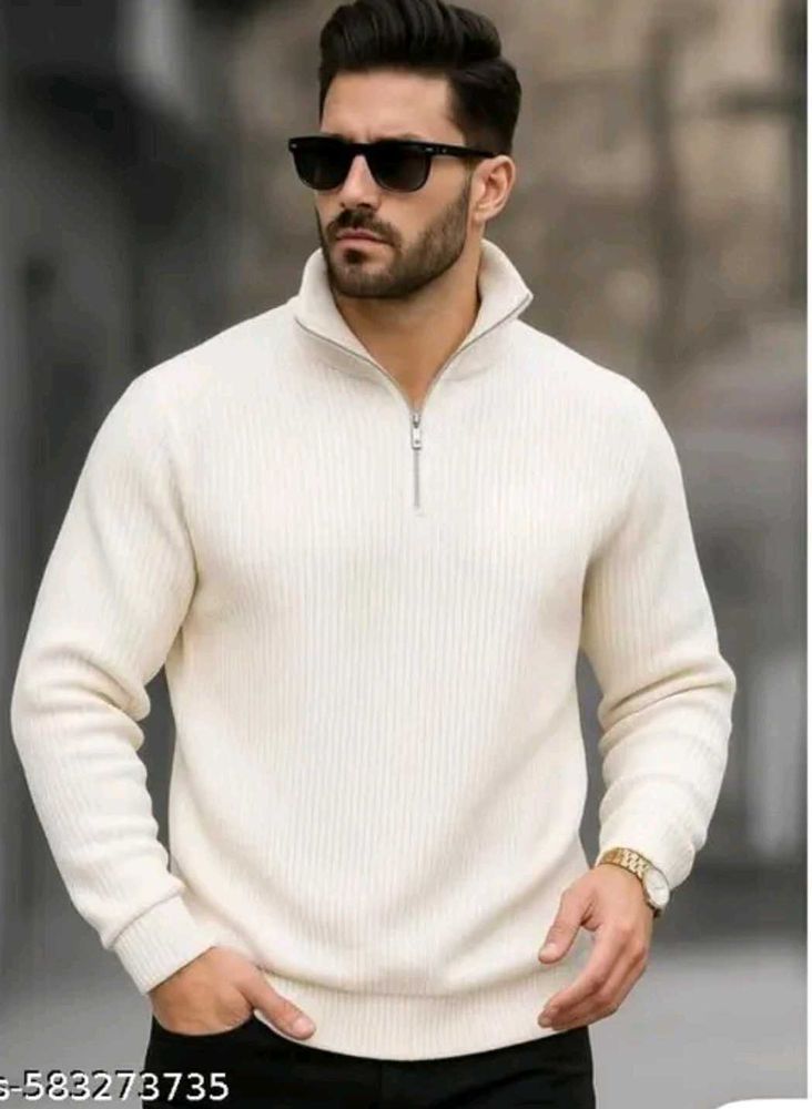 Cream Half-Zip Pullover