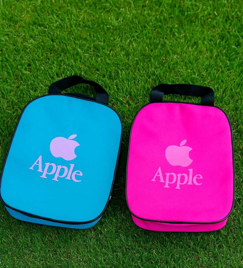 Apple Lunch Bags - Blue &amp; Pink