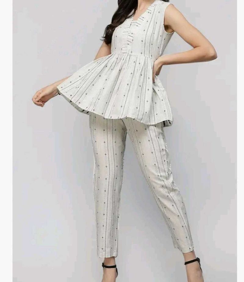 Woven cotton blend Co-ord set