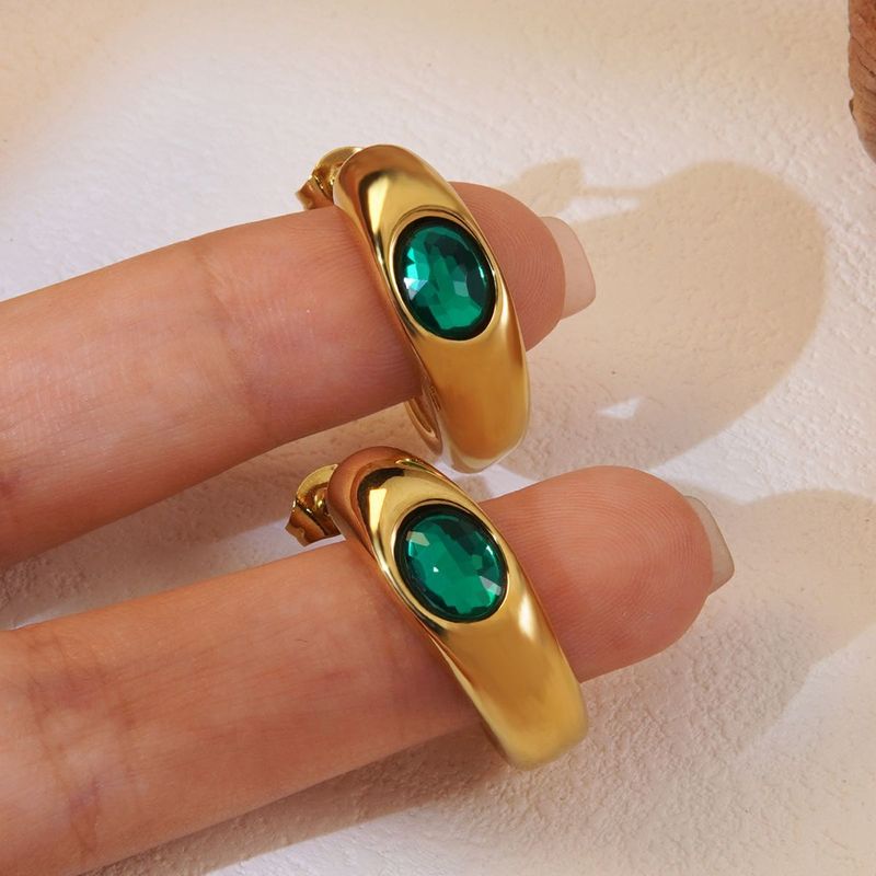 Emerald  Hoop Earrings