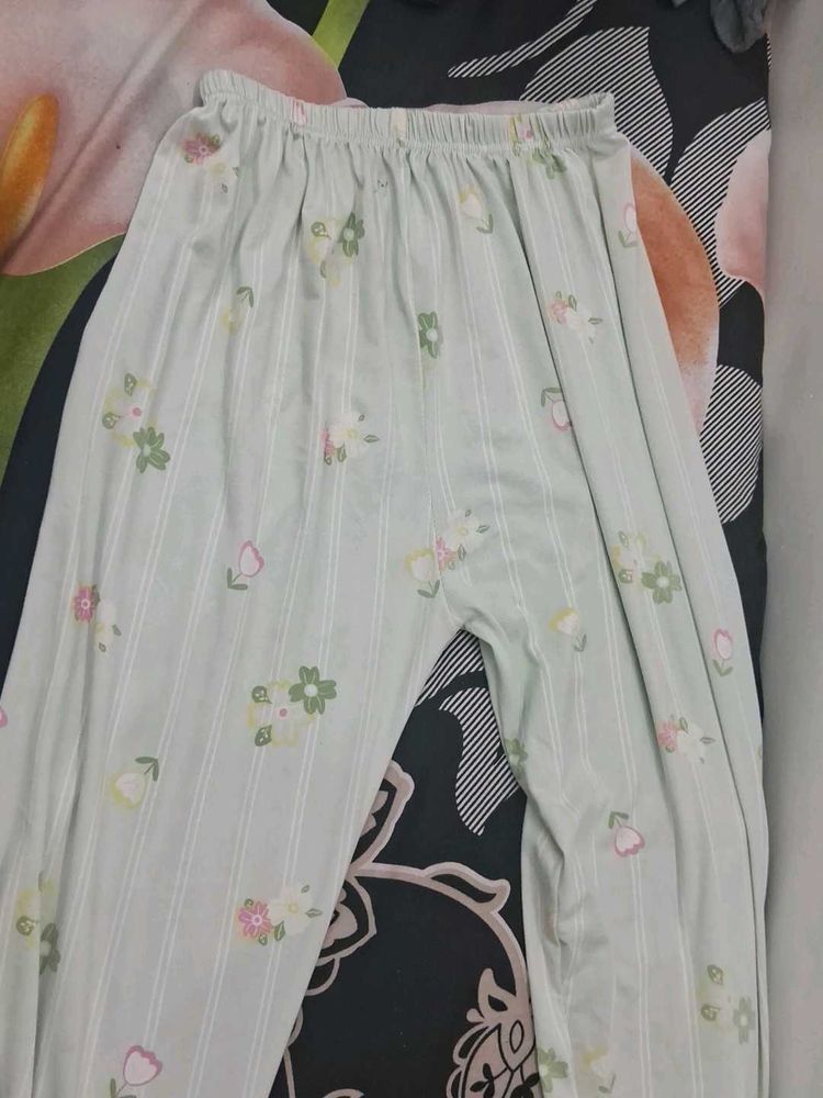 Floral Pajama Pants And Black Plazo