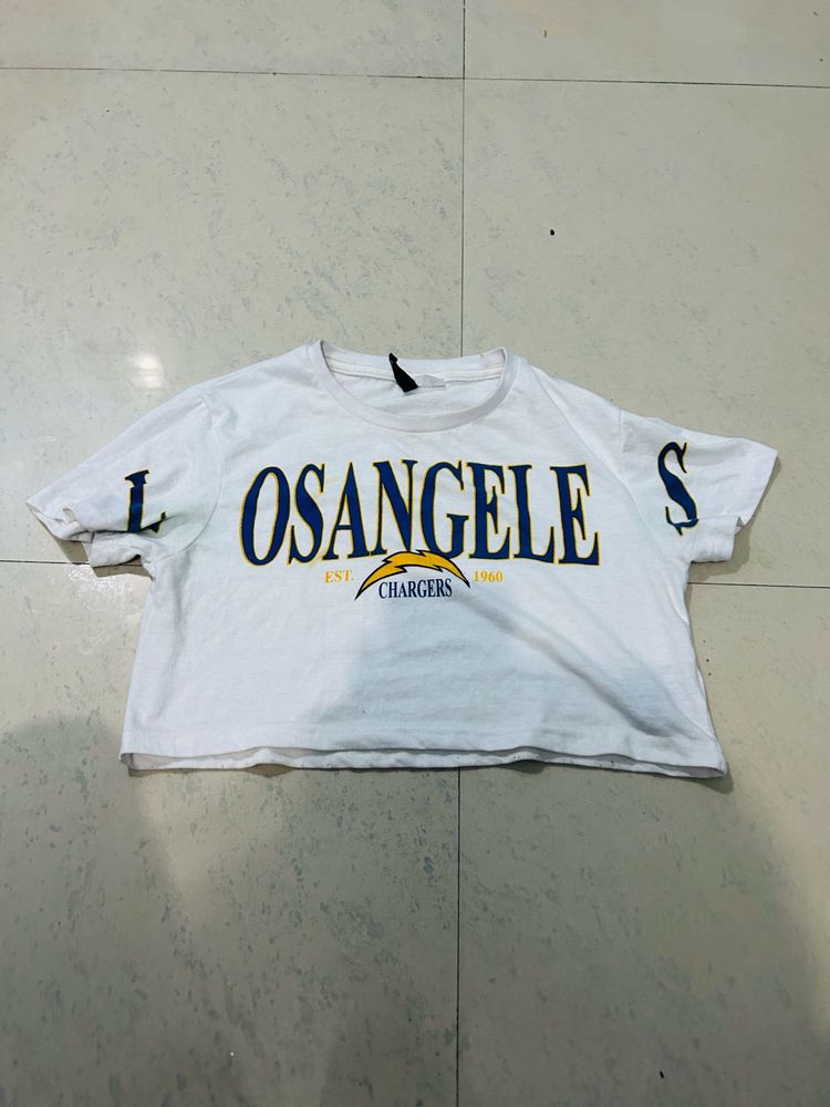 White Crop Tee