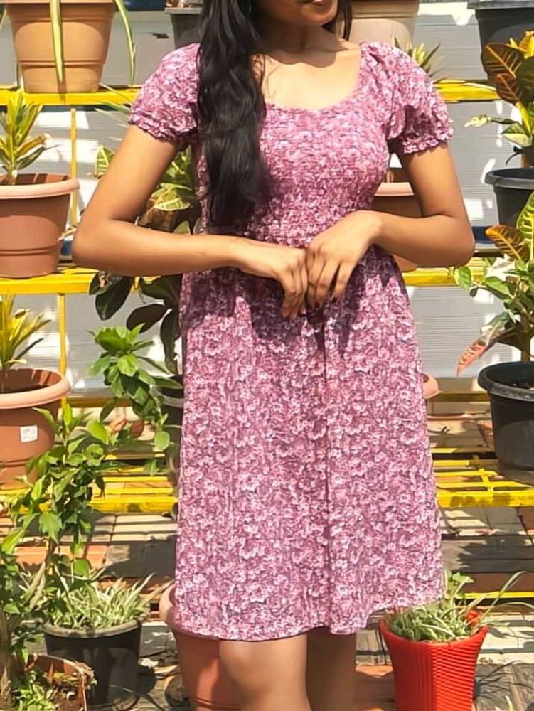 Floral Smocked Mini Dress